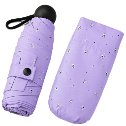 Image of Umbrella, Mini Folding Windproof & Compact UV Umbrella for Sun Protection Rain Windproof Strong Large 3 Fold for Women Handbags,3 Fold for Men Women, Stylish & Compact