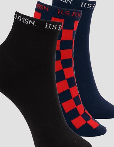 Image of U.S. POLO ASSN. Men's ES008 Cotton Stretch Ankle Length Socks - Pack Of 3