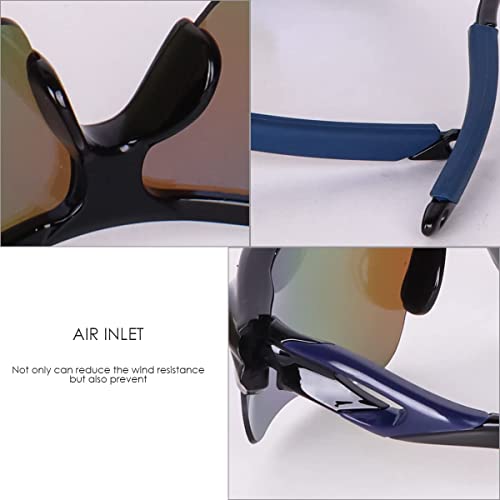 Image of Sports Men Sunglasses Road Bicycle Glasses Mercury Goggle Mountain Cycling Riding Protection Goggles Eyewear Bike (Blue Mecury)