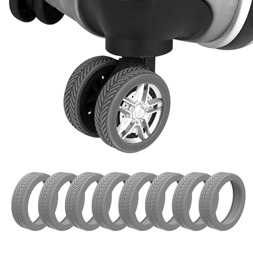 Luggage Wheel Covers, 8pcs Suitcase Wheel Cover, Silicone Luggage Wheel Protective Cover, Luggage Spinner Wheel Covers for Most 8 Caster Luggage Accessories