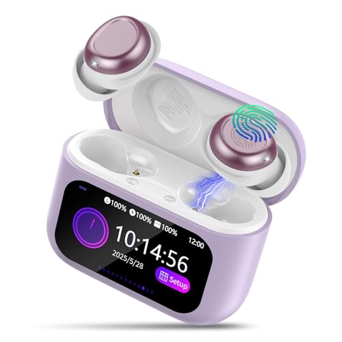 ZYHKON Sleep Earbuds Light-Weight Headphones, 48H Playtime with Charging Case, Mini Sleep Headphones Bluetooth in Ear Small Design for Side Sleepers, Deeppurple