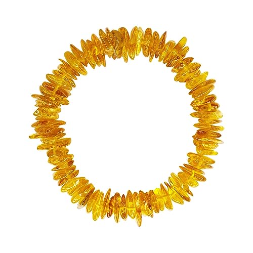 Bracelet ambre jaune baroque 19cm : offrez un éclat de nature intemporel
