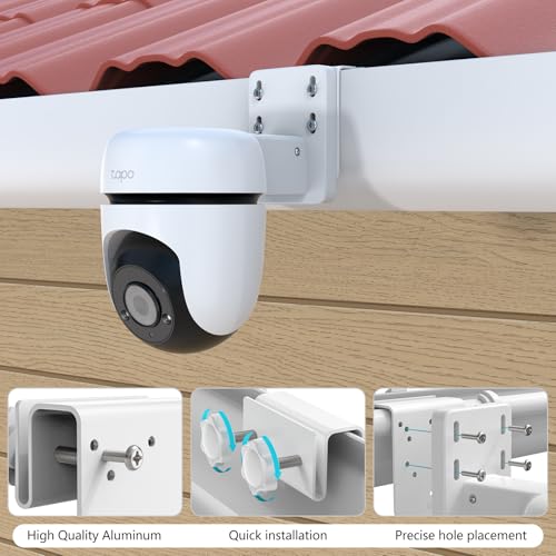 HOLACA Gutter Mount Compatible with TP-Link Tapo Outdoor Pan/Tilt Wi-Fi Security Camera(C530WS C520WS/C510W/C500/C501GW/TC40/TC41/TC40GW/C51A/C52A)-White by HOLACA - Image 3