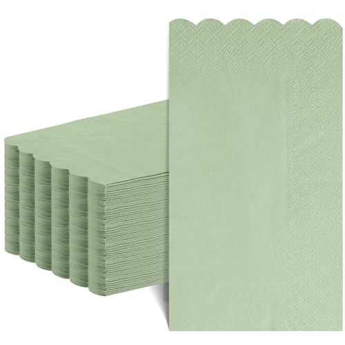 NatNarr 60 Pcs Sage Green Napkins Disposable Wedding Napkins