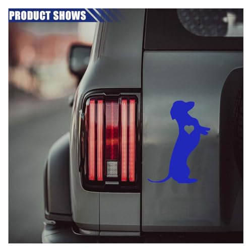 Image of 5.5 inch Dachshund Heart Dog Vinyl Decal, Waterproof Car Bumper Sticker for Car, Truck, Wall, Laptop (Blue)