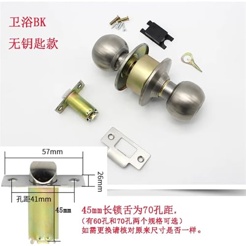 Serrure à bille pour porte de salle de bain en acier inoxydable 304 robuste - 3