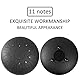 LOMUTY Stahlzungentrommel, 12 Zoll 30 cm Steel Tongue Drum, C-Dur 11 Noten, Handtrommel HandPan Drum mit Drumsticks,Musikbuch,Tragetasche und Fingerpicks(Schwarz)