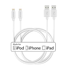 شاحن iPhone 6 أقدام ، [Apple MFi Certified] [2-Pack، 6ft] Long iPhone Charger Lightning Cable Charge for iPhone 12/11 / Pro / SE / XS / XS Max / XR / X / 8 Plus / 7/6S Plus ، iPad Pro Air ، iPod White