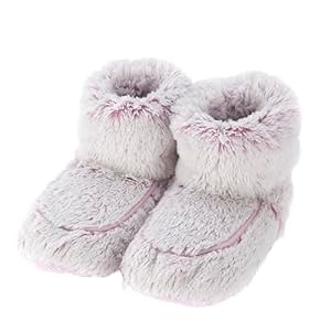 Warmies Beheizbare Damen-Slipper-Stiefel Marshmallow Pink