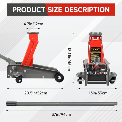 LARBANKE 3 Ton Hydraulic Floor Jack