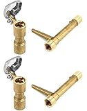 QWORK 2 Sets G3/4 BSP Brass Quick Coupler Valves – Compatible Keys for Lawn, Garden & Irrigation Systems