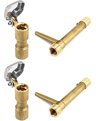 QWORK 2 Sets G3/4 BSP Brass Quick Coupler Valves &ndash; Compatible Keys for Lawn, Garden & Irrigation...