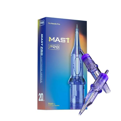 Image of Mast Pro Tattoo Cartridges 20Pcs Disposable Needles 10 Gage with 7 Pins Round Liner Tight Long 1007RLT