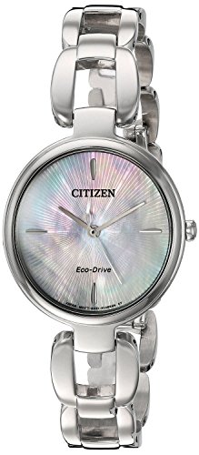 �V�`�Y�� Citizen Women's 'Eco-Drive L' Quartz Stainless Steel Dress Watch, Color:Silver-Toned (Model: EM0420-54D) [���s�A���i]