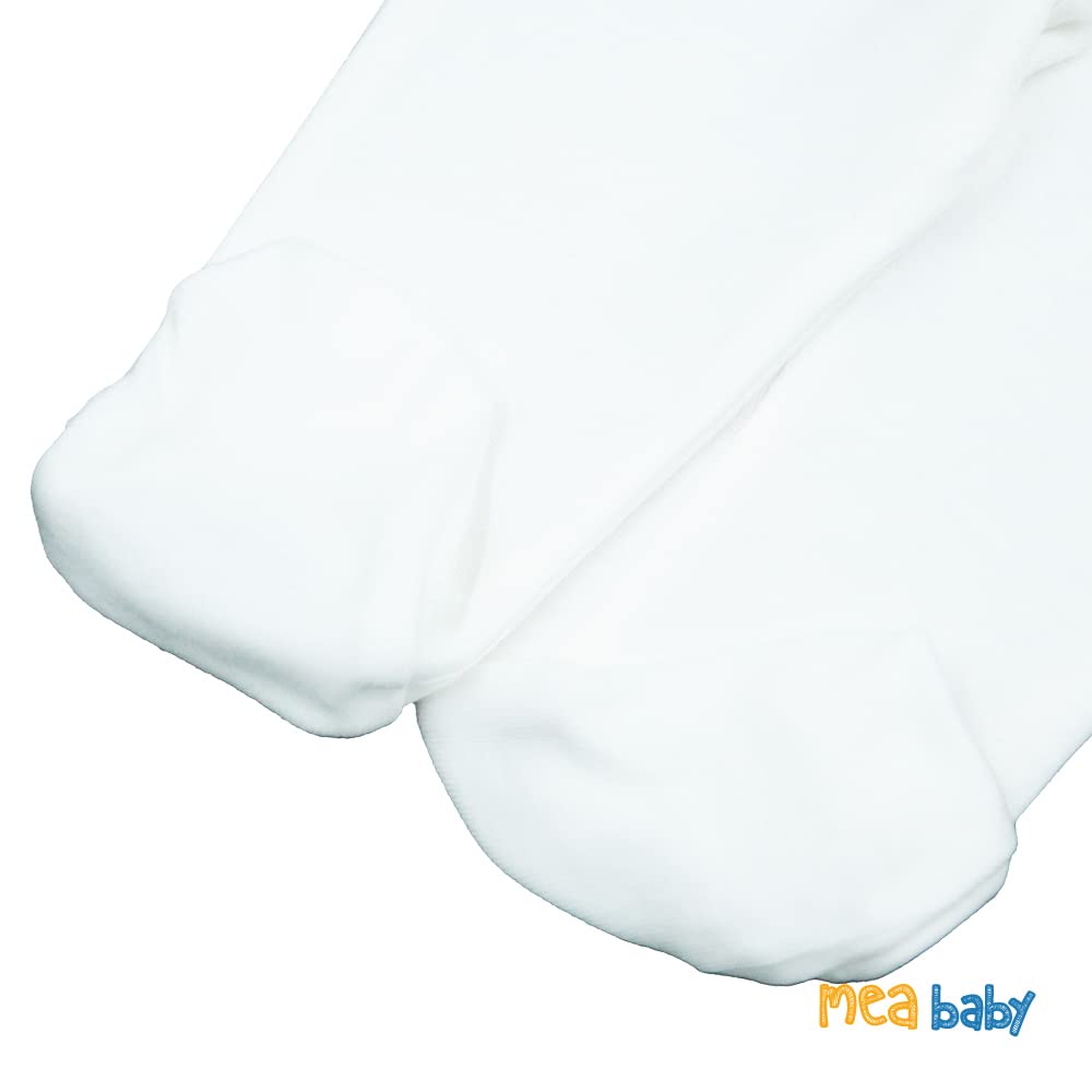 MEA BABY Unisex Baby Hose mit Fuß aus 100% Bio-Baumwolle im 3er Pack. Baby Strampelhose mit Fuß. Babyhose mit Fuß Jungen Baby Hose mit Fuß Mädchen.