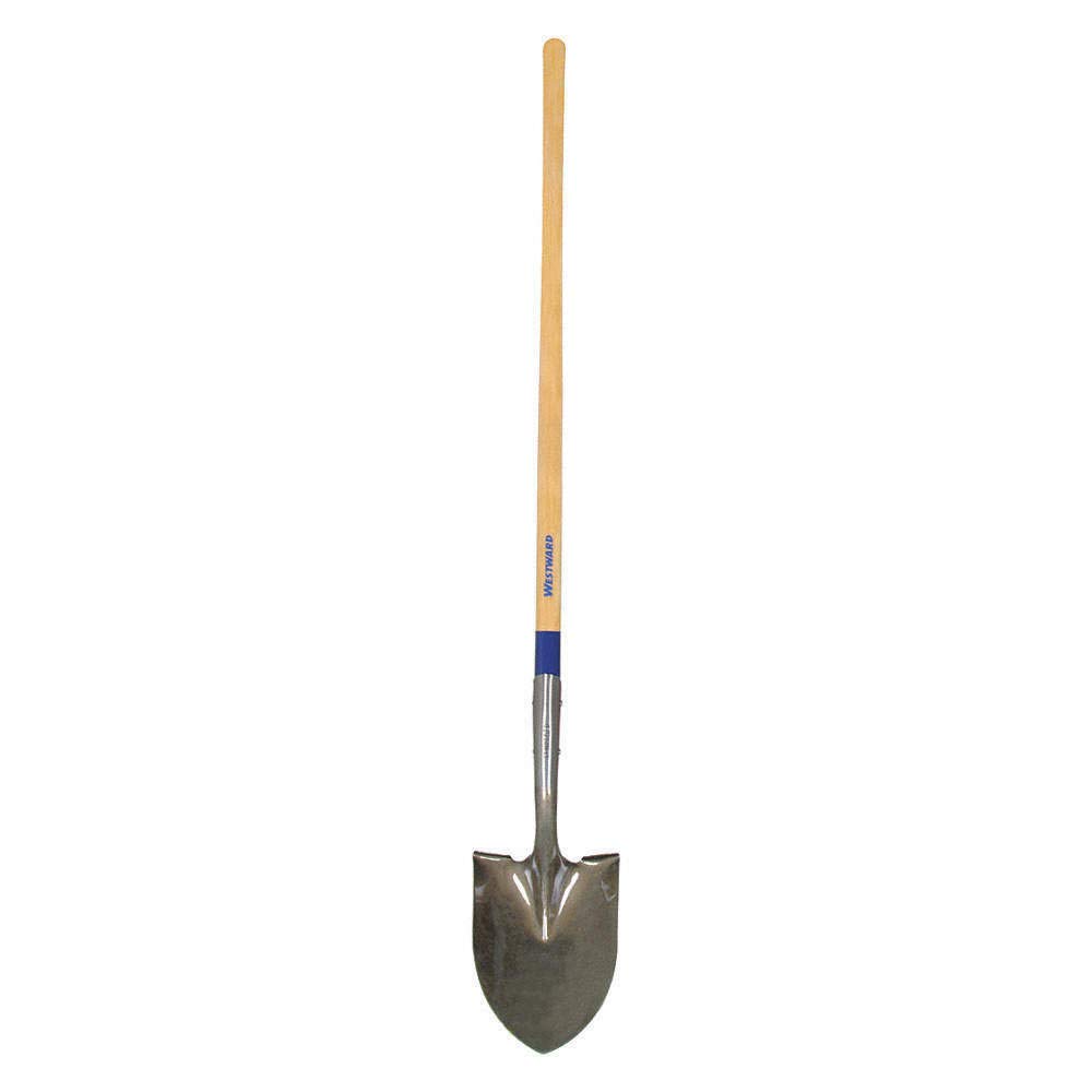 Westward Round Point Shovel, 48 In.Handle, 14 ga. - 1WG31