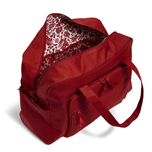 Vera Bradley Women's Cotton Weekender Travel Bag, Cardinal Red - Recycled Cotton, One Size #TOP2