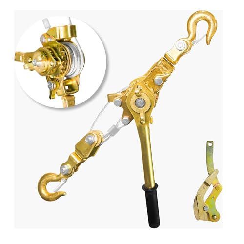 YATOINTO Come Along 2 Ton Cable Winch Puller with Cable Grip Steel Wire Puller 2 Hooks Portable Steel Cable Puller for 3/16