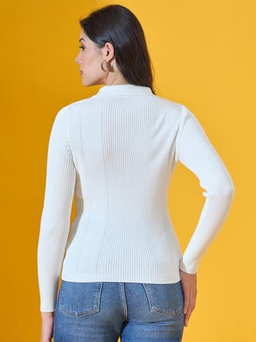 Image of 98 Degree North Women Spread Collar Sweater-G1577-BLACK