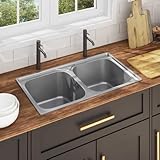 Generisch Küchenspüle Doppelbecken mit Sieb & Siphon Edelstahl,Heimwerkerbedarf,Sanitärbedarf,Sanitärkeramik & Armaturen,Waschbecken & Spülen,Küchenspülen & Spülbecken,7.9KG,145074