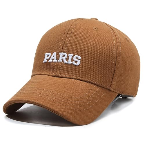 yolrdiw Fashion Paris Letter Embroidery Adjustable Cotton Baseball Cap Hat for Men Women
