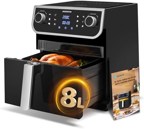 Aigostar - Freidora Aire XXL, 8 litros Air Fryer con ventana de v...