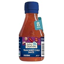 Blue Dragon Mini Thai Sweet Chili Sauce - 2oz Pack of 8 - No Artificial Flavors Or Colors- Made with Red Chilies & Garlic - Vegan, Non-GMO Verified, Gluten Free - Dipping Sauce