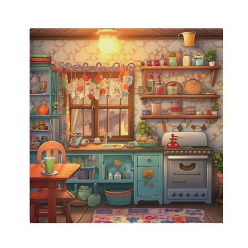 Servilletas de Tela Cuadradas Cartoon Kitchen x6 miniatura 1