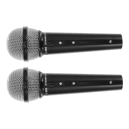 ibasenice Lot de 2 Faux Microphones Noirs Miniatures en Plastique Accessoires de Fête Réalistes pour Garçon et Filles Jouets de Simulation pour Jeux de Rôle et Spectacles Scéniques