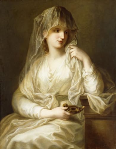 Cuadro Pared Vintage de Angelica Kauffmann Tuccia la Vergine Vestiale Póster Clásico 60x90cm