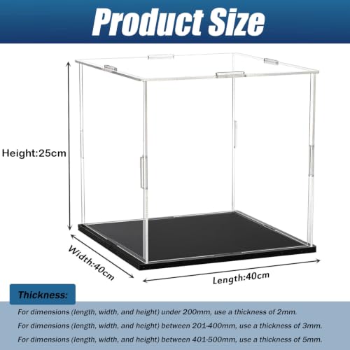 Vitrine acrylique pour figurines 25cm | Boîte présentoir transparente 40x40cm - 8