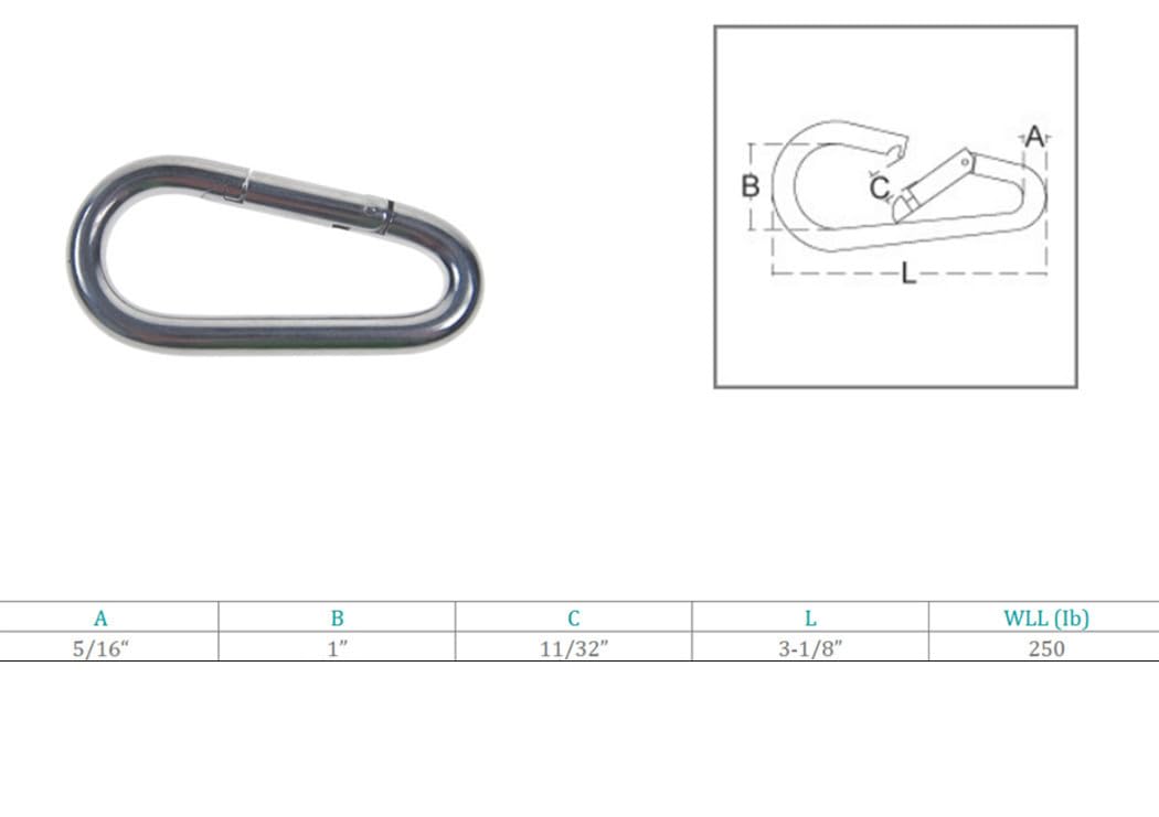 Prolinemax 4 Pcs Marine Stainless Steel 5/16