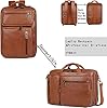 Convertible Men's Faux Leather Laptop Backpack Briefcase Hybrid 15.6 Inch Laptop Bag Work Bag Handbag Travel Backpack Hiking College Backpack for Men BC-04, brown, L, Business #1