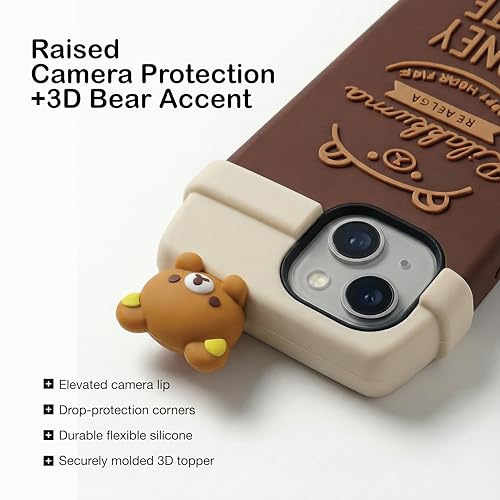 Image of amazon basics Cute 3D Latte Coffee Silicone Phone Case for iPhone 15 | Soft Protective Cartoon Back Cover | iPhone Back Case for iPhone 15