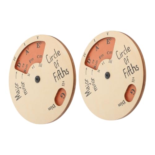 ERINGOGO 2個 木製メロディツール 鍵 五度圏 手拍子 メロディーコードホイール ミュージシャンのメロディーホイール メロディーツール 一般的なギターアクセサリー 楽器の供給 Beige