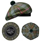 Scottish Hat Tam o Shanter Scottish Bonnet Tartan Hat P.V Tartan (Polyviscose) Wool Blend with Pompom | One Size fits All.