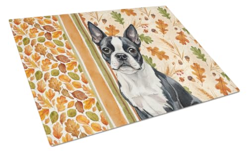 Caroline's Treasures Boston Terrier Dogs Decorative Glass Cutting Board