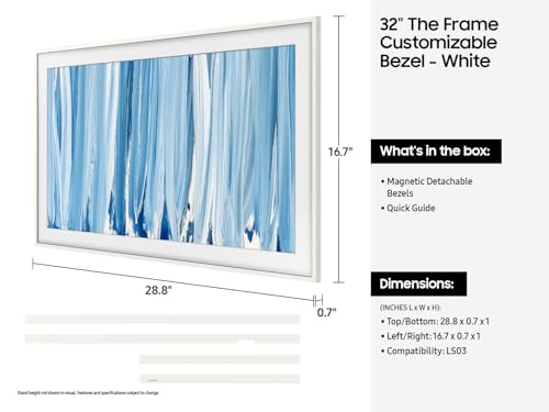 Samsung 32" The Frame Customizable Bezel (2026 Model), Magnetic, Easy Installation, VG-SCFH32WTBZA, Modern White by Samsung - Image 2