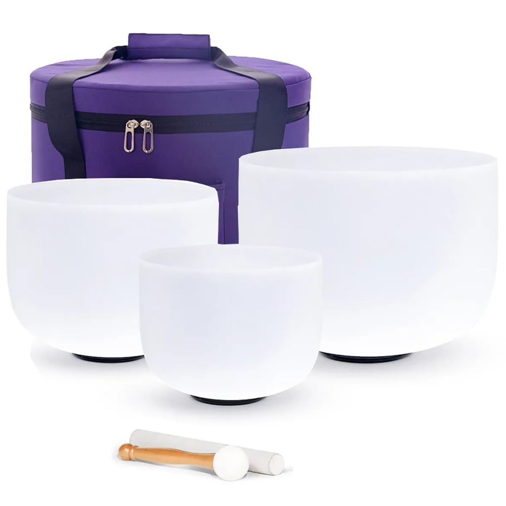 Set Campane Tibetane In Cristallo Di Quarzo - 8 Pollici Per Meditazione E Guarigione