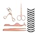 Produktbild LuLyL 54PCS Scharfes Wimpernwerkzeugset 4-teiliges Wimpernwerkzeugset Edelstahl-Augenbrauenpinzette Schere, 50 Silikonkissen und Wimpernzange Set Geeignet für Augenform-Make-up-Werkzeuge (Farbe Titan)