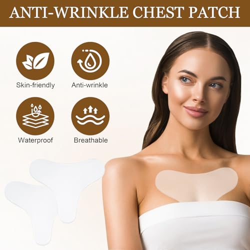 Lunaanda 4 Stück Silikonpads, Wiederverwendbare Brust- und Dekolleté-Pads, Transparentes Brustpads Silikon, Hautfreundlich & Pflegeleicht für Damen (T-Shape)