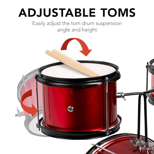 image for Best Choice Products 3-Piece Beginner Drum Set for Kids Juniors, w/Thr