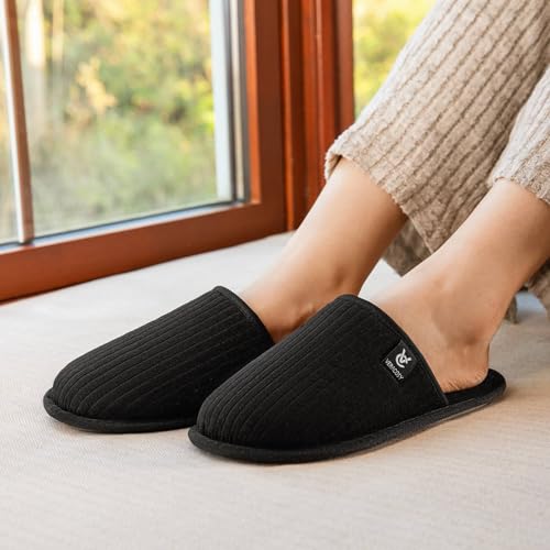 VeraCosy Women's Comfy Scuff Slippers Soft Terry Cloth Memory Foam Home House Shoes2