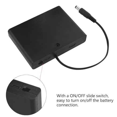 WMYCONGCONG 5 PCS 6x1.5V 9V AA Battery Holder Case Box with 2.1x5.5mm DC Male Connector and On/Off Switch