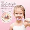 JTF Spazzolino Elettrico Bambini 3-12 Anni con 4 Testine, Timer, 5 Modalità di Pulizia, Timer Intelligente, Adesivi Personalizzabili - IPX7 Impermeabile Idea Regalo per Ragazze
