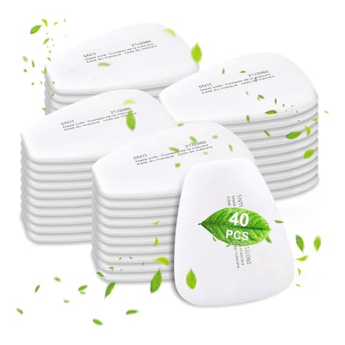 Agmoctz 40pcs 5N11 Respirator Filtro de Algodón 6001 CARTRIDGES Filtro de Filtro Especícular de Algodón Contra la Pintura Aerosoles Soldadura de Resina Epoxi