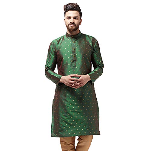Sojanya (Since 1958 Men'S Silk Blend Printed Only Long Kurta