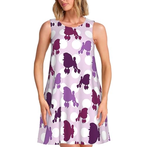 Robe d'été sans manches à pois pour flânerie en vacances et pique-nique