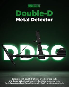 HS-1 Metal Detector Pinpointer with DD60 Metal Detector for Adults