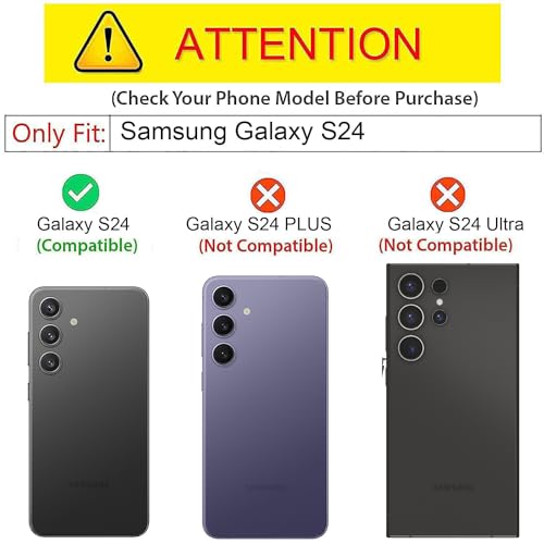 Image of Kapa Matte Protective Lens Flexible Back Cover for Samsung Galaxy S24 | Slim Silicone with Soft Lining Shockproof Full Body Bumper Case (Black)